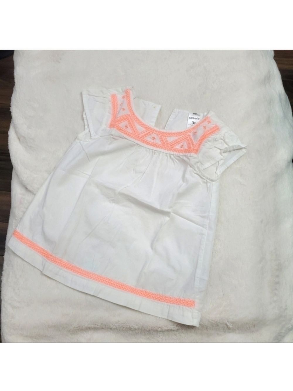 Carters White Sleeveless Embroidery Top